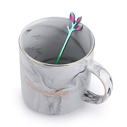 AnSaw Elegant Rainbow Leaf Coffee Spoons - 10-Piece, 4.7" Mini Spoon - color: Rainbow