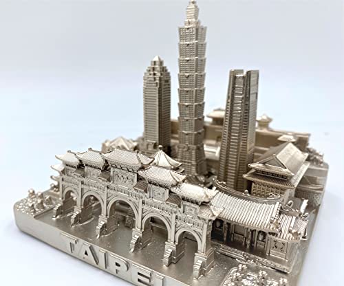 ZIZO Modern The World Landmarks Model Buildings City Skyline Statue for Home Decor for Boy Friends Gold 4" (Taipei) - color: Taipei