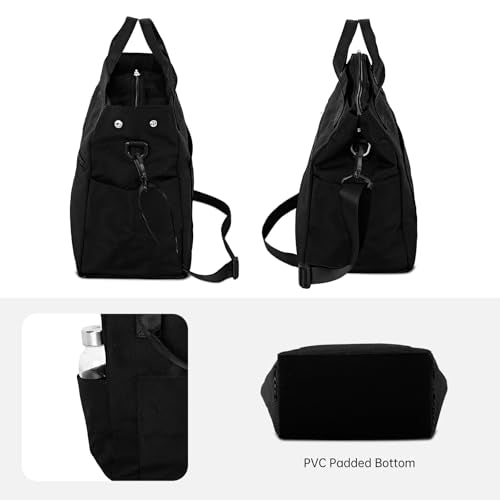 Crossbody Shoulder Bag for Women - Water Resistant Casual Handbag Purse with Multiple Pockets, Adjustable Strap - color: Black