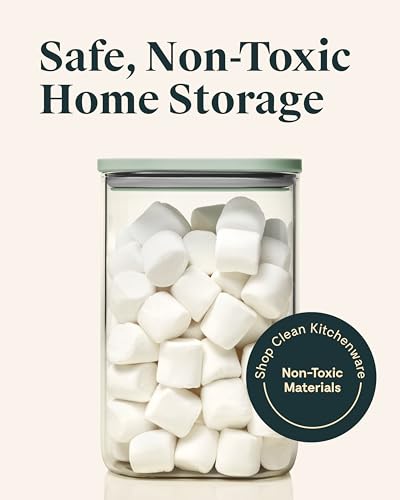 Caraway 4 qt Glass Airtight Food Storage Container with Lid - color: Sage, size: 4qt Container
