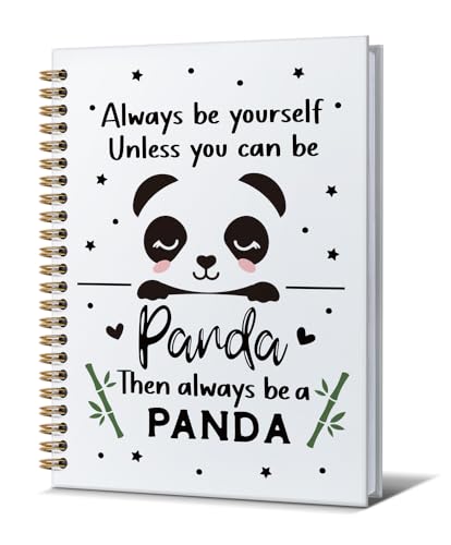 Panda Notebooks For Women-Cute Journal For Pandas lover Men Friends Girls Gifts,Always Be Yourself College Ruled Lined Gold Spiral Bound Hardcover,Classroom Office Supplies,5.8"x8.3" - color: Be a panda