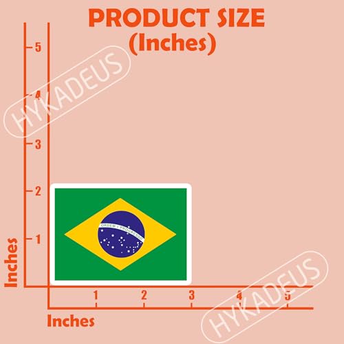 (3Pcs) Brazil Flag Sticker – Brazilian Stickers Country Flags, 3" x 2.1" - color: Brazil