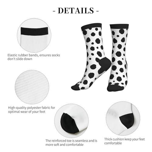 Crew Athletic Socks Funny Crazy Casual Sports Novelty Dress Socks for Women Men Running Hiking - color: Dog Polka Dots