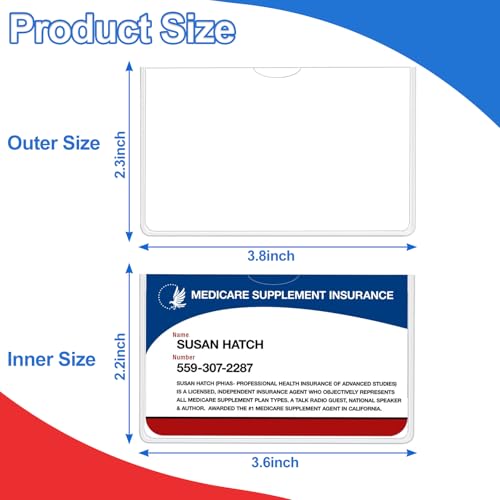 Utron 16 PCS Social Security Card Protector, Clear Waterproof Credit Card Sleeve, Soft Plastic Card Sleeves, Credit Card Sleeve for Credit Card, Medicare Card, Business Card and Social Security Card