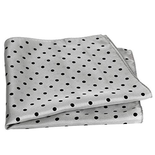 Royal Silk Polka Dot Pocket Square - 17" Handkerchief - 12mm Silk Twill - 100% Silk - color: Grey