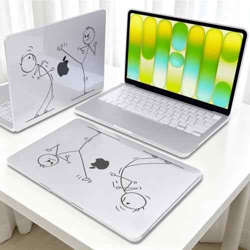 Fun Cartoon Line Art Clear Case for 2026 MacBook Neo 13 Inch A3404 - color: Funny Minimalist Characters