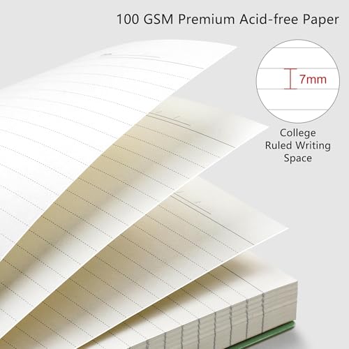 RETTACY Spiral College Ruled Notebook, 300 Pages, A5 Size (5.7" x 8.2") - color: Black, size: 5.7" x 8.2"