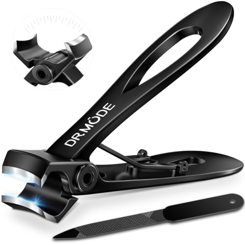 DRMODE Nail Clippers for Men Thick Nails, 16MM Wide Jaw Opening - color: Black, size: 2 Count