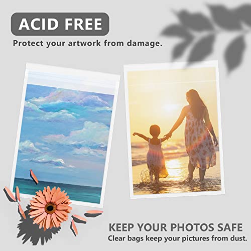 50 Pack Acid-Free Crystal Clear Sleeves Storage Bags for 9x12 Art Prints - size: 9x12 50 Pack
