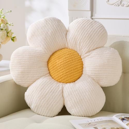 Flower Pillow,15.75" Daisy Pillow Off White Throw Pillows - color: Offwhite, size: 15.75"