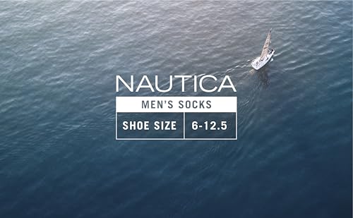 Nautica Mens Crew Socks 5 Pack Moisture Wicking Athletic Work & Dress Socks - color: Brown/Navy