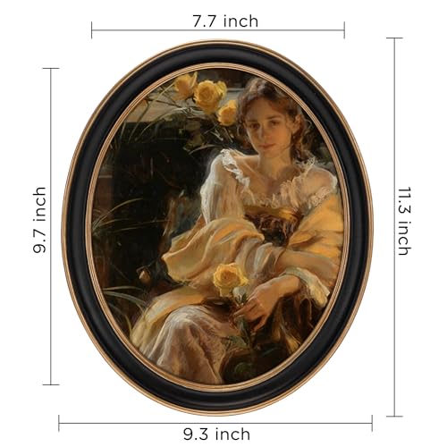 eletecpro 8x10 Oval Picture Frame with Real Glass Cover, Black, 2-Pack - color: Black, size: 8x10 Inches