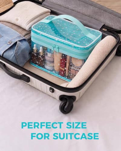 Star Clear Makeup Bag, Waterproof Travel Cosmetic Bag Toiletry bag,Blue - color: Blue