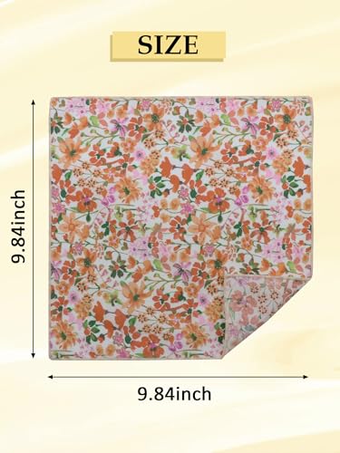 Luckyvestir Floral Pocket Squares for Men Cotton Flower Handkerchief Formal Wedding Party Graduation - color: Yellow