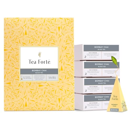Tea Forte Bombay Chai Event Box Tea Set, 40 Pyramid Infusers - size: 40 Count