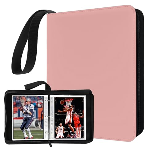 Mini Card Binder 1-Pocket - Super Lightweight Zipper Binder Holds 80+ Trading Cards, Top Loading Collectible Album for TCG, MTG, Sports & Game Cards, Portable Gift for Girls & Collectors (Pink) - color: Pink