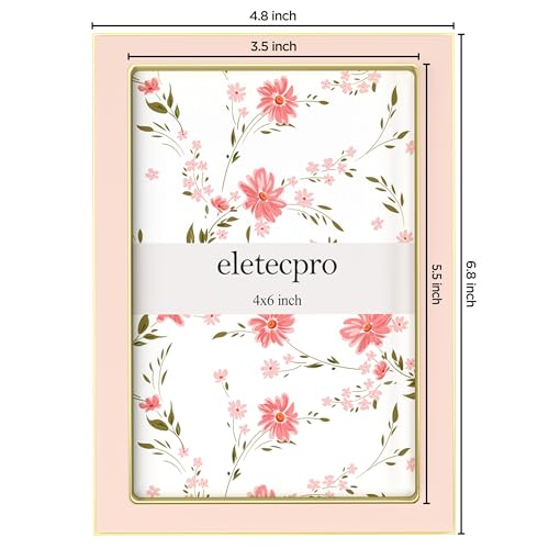 eletecpro 4x6 Enamel Picture Frame with Real Glass Cover, Pink, 2-Pack - color: Pink, size: 4x6