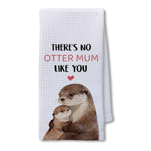 Funny Mom Gifts Kitchen Towels Decorative, Mom Gifts for Mother, Otter Lover Gift for Mother Hand Tea Towels for Bathroom Kitchen Decor, 16x24 Inch - color: Otter Mom