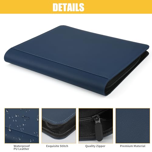 Toploader Binder, Holds 324 Toploaders, 9 Pocket Top Loader Binders with Sleeves for 3 x 4'' Toploaders, Double-Sided Pocket Top Loader Storage Binder, Trading Card Binder - Diamond Blue - color: Diamond Blue