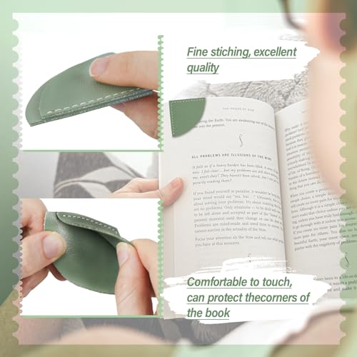 6 Pcs Fan-Shaped Page Book Marks - Leather Corner Bookmark for Women, Kids, Reading Lovers - color: Fan-shaped