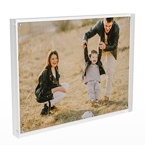 Sezanrpt 8.5''x11'' Acrylic Picture Frame, Perspex Photo Frame for Wedding Pictures, Tabletop Freestanding Certification Frame 12mm + 12mm - size: 8.5'' x 11''