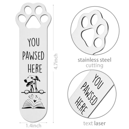 Greyhound Dog Gifts, Greyhound Dog Bookmark for Greyhound Dog Lover Book Lovers Bookworm Bookish Nerd, Bookmark Dog Lover, Book Club Gifts for Reader Dog Owner Lover-DX125 - style: Greyhound Dog