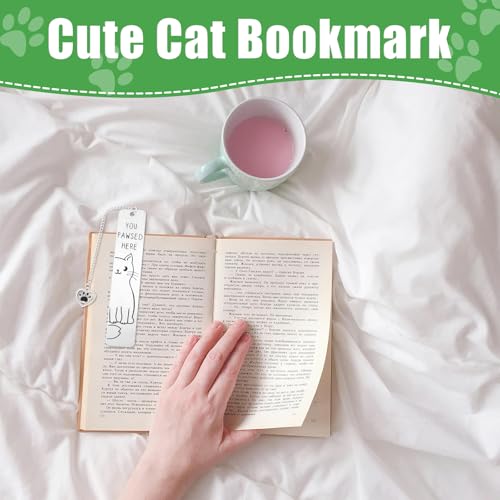 Cat Pendant Bookmark, Cute Cat Gifts Funny Silver Animal Metal Book Marks - style: Silver Cat