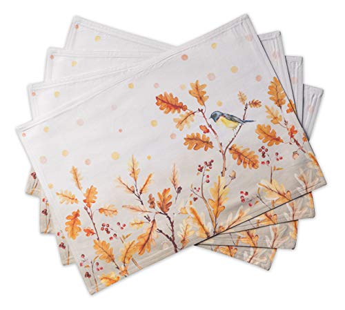 Maison d' Hermine Placemats Set of 4 Reusable 100% Cotton (13"x19") - color: 060 - Oak Leaves, size: 13" X 19" (Pack of 4)
