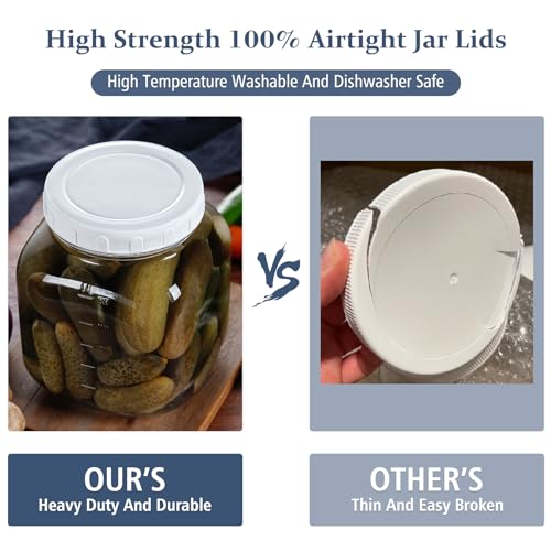 0.8Gal Glass Jar with Lid, Wide Mouth Mason Jar for Airtight Storage, 2 Pcs - size: 0.8 Gallon