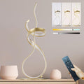 Gold Art Spiral 24W LED Table Lamp with Touch Remote Dimmer, 22" Unique Creative Stylish Smart Lamp, LED Desk Lamp for Dining Room, Bedroom, Bedside, Restaurant, Bar (Gold) - color: Gold
