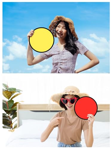 Gejoy Foldable Flying Disc Handheld Fan with Bag - color: Bright Colors