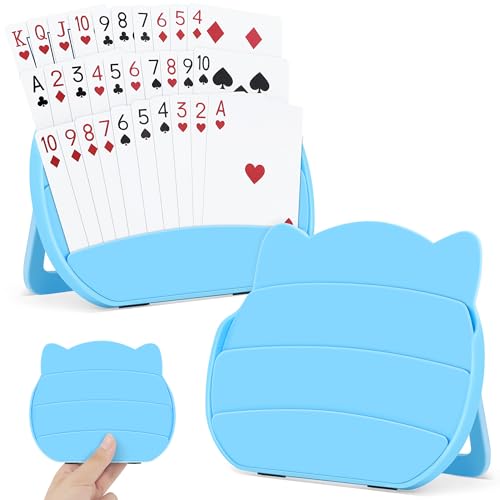 Card Holders for Playing Cards, 2 Pack Playing Card Holder (Blue) - color: blue