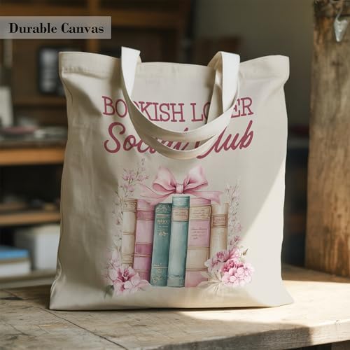 Aesthetic Canvas Tote Bag, Cute Reusable Bags for Women with Inner Pocket - color: Black
