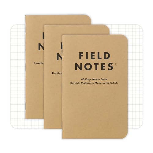 Field Notes: Original Kraft 3-Pack - Graph Paper Memo Books - Grid Paper 48 Page Pocket Notebooks - 3.5" x 5.5" - color: Graph Paper