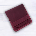 Leather Manicure Set Case Grooming Kit Organizer (Burgundy) - color: Burgundy