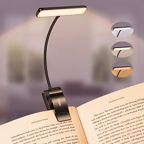 Gritin 19 LED Rechargeable Book Light for Reading in Bed - color: Black