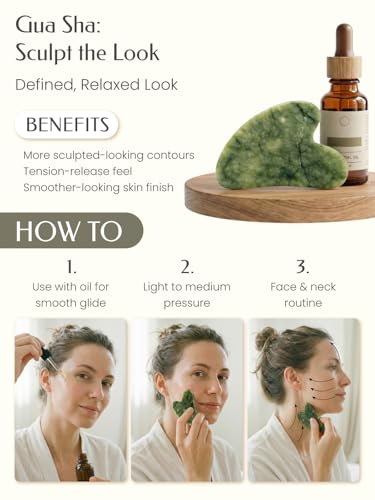 5PCS Face Roller & Gua Sha Facial Tools, Face Massage for Wrinkle Reduction & Puffiness Relief, Includes Silicone Scrubber, Headband & Travel Pouch, Jawline Sculpting and Pore Cleansing Set - color: Multicolor, size: 5PCS
