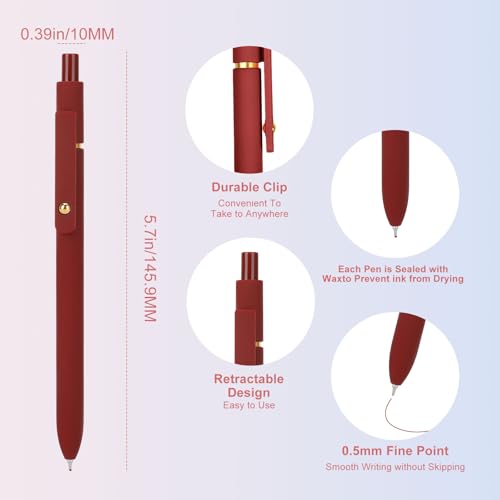 Ddaowanx Colored Gel Pens,0.5mm Fine Point Smooth Writing Color Ink Pens - color: 6Pcs-Vintage Colors, size: 1 Count (Pack of 6)