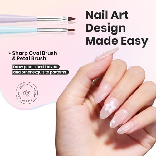 Beetles Nail Art Brushes Set,7Pcs Nail Art Tools Fingernail Art Design Pens - color: D-Multicolor-7