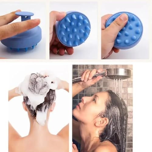 INVODA 4PCS Scalp Massage Brushes Ultra-Soft Silicone Shampoo Brushes for Deep Cleaning & Relaxation – Gentle Hair Care for All Hair Types (Men, Women, Pets) Ergonomic Shower Brush Set - color: Wheat Straw 4pcs