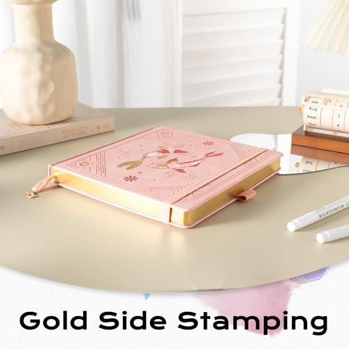 TIEFOSSI Dotted Square Journal Notebook 160 Pages for Women & Men(8 x 8) - color: Pink, size: Square-Dotted