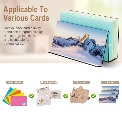 Boloyo Acrylic Index Card Display Holder, 5 X 8 inch, 1PC Clear Cards Holder Stand Organizer Desktop Business Card Holders for Home Office School Desktop Card Storage 200 Capacity - color: 5 X 8 inch, size: 1PC