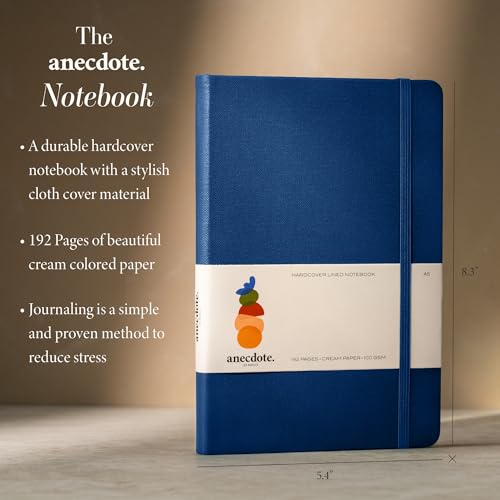 ANECDOTE. Lined Journal Notebook,192 Pages, A5 size: 8.3" x 5.4"| Hardcover - color: Royal Blue, size: 8.3" x 5.4"