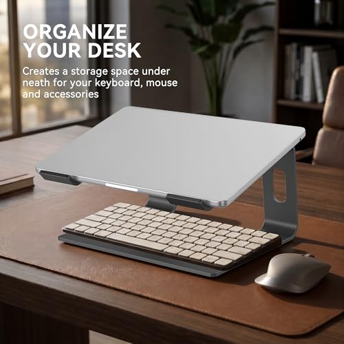 SOUNDANCE Laptop Stand, Aluminum Ergonomic Desk Riser, 10-15.6", Grey - color: C-Grey, size: For 10 to 15.6 Inches Laptop