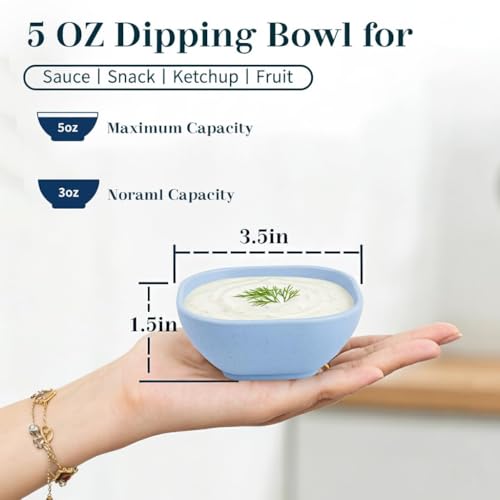 Soy Sauce Dish 5 OZ, Unbreakable Small Bowls for Dip - Colorful - color: Multicolor, size: 5 OZ