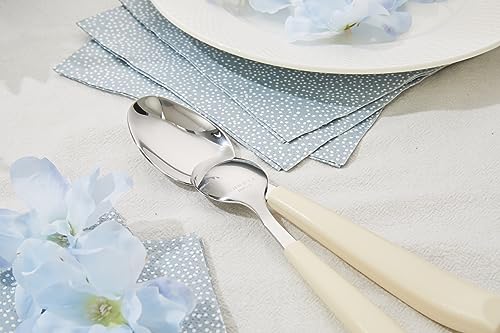 ANNOVA Silverware Set Stainless Steel Colorful Handle Tableware Kitchen Flatware Set Utensils, Includes Dinner Knives, Forks, Spoons, Salad Forks & Dessert Spoons (Cream, 20 Pieces) - color: Cream 20Pieces