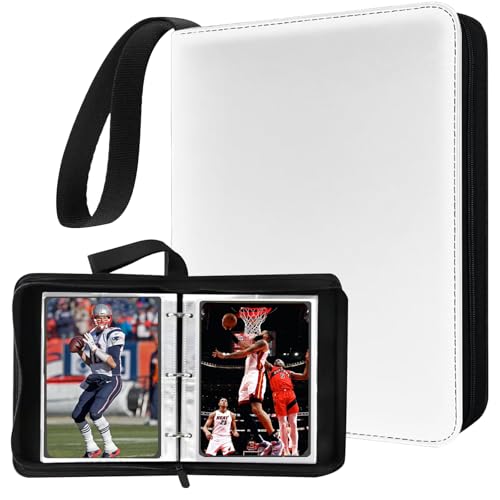 Mini Card Binder, 1-Pocket Super Lightweight Zipper Binder Holds 80+ Trading Cards, Small Cards Binder for TCG, MTG, Sports & Game Cards, Portable Gift for Girls & Collectors (White) - color: White