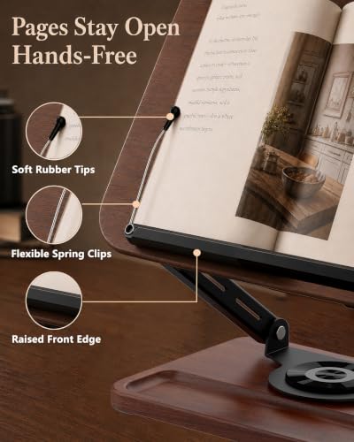 Adjustable Book Stand, Book Holders for Reading Hands Free