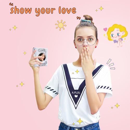 3 Inch Photocard Binder, 40 Pockets Kpop Photocard Holder Book, Portable Mini Photo Album, Cute Kpop Photocard Binder Kpop Binder Photocard Album with Lovely Pendant for Photocard Collection - color: Cycle- White