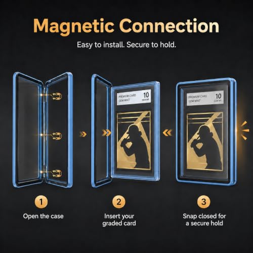 PSA Slab Case, Magnetic 9-Point Lock Display Protector,Blue - color: Light Blue